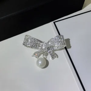 3bddcc36fc7cc652582cb5df60cb2d35 Pearl Bowtie Ribbon Brooch