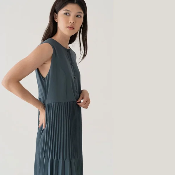 Amary Sleeveless Pleated Dress