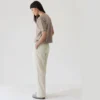 Fray High‑Waist Relaxed Pants