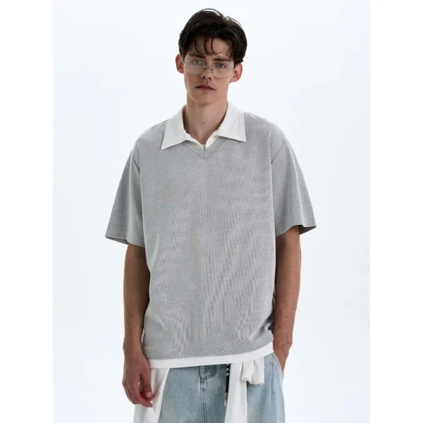 Retro Collar Polo Shirt