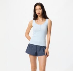 Henley Neck Sleeveless Top